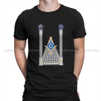 Cool Essential Fashion Tshirts Freemason Gold Square Compass Male Graphic Streetwear T Shirt Round Neck