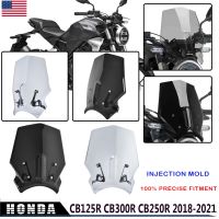 แผ่นหมวกหน้าจอกระจกบังลมสำหรับ Honda CB125R CB300R CB250R 2018-2022พร้อมชิ้นส่วนรถจักรยานยนต์ยึด