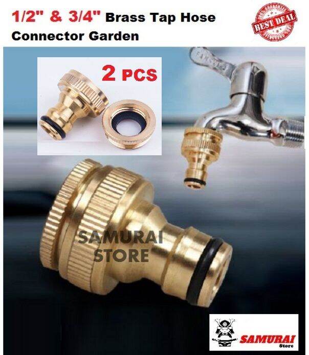 (1/2" & 3/4") ABS 2 in 1 Brass Tap Hose Connector Garden Water Pipe