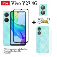 Vivo Y27กระจกเทมเปอร์ฟิล์มสำหรับ Vivo Y36 5กรัม Y35 Y22s Y21T Y02t Y02A Y01 Y16 Y15A ปกป้องหน้าจอ Y15s Y12A Y12s Y20i Y20 Y20s กรัม Y02 Y02s แก้วเลนส์กล้องถ่ายรูป3 In 1แก้ว