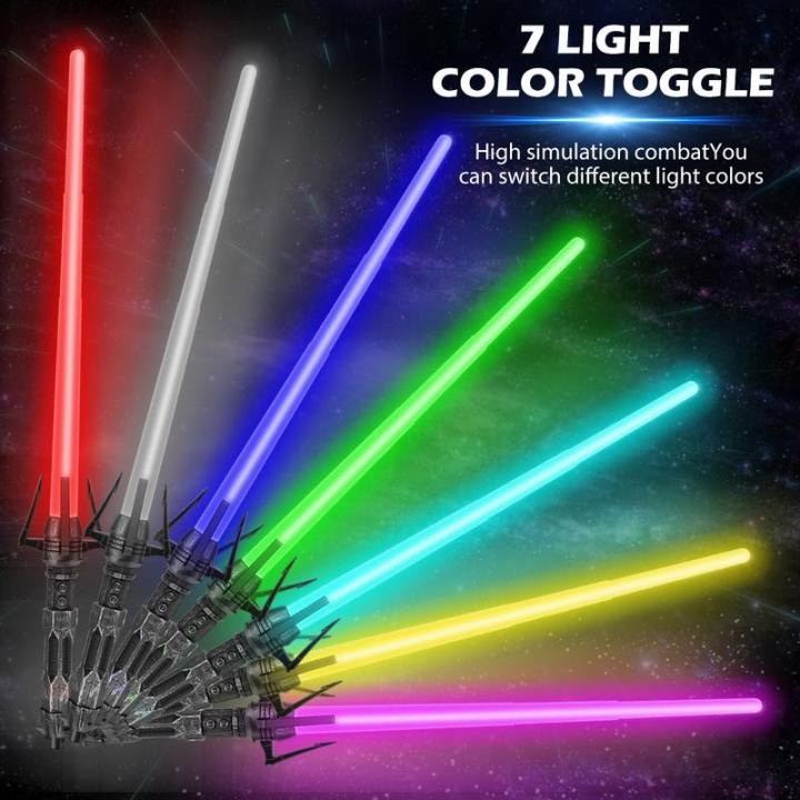 Lightsabers 2Pcs Retractable Lightsabers 7 Colors Changeable Light-up ...