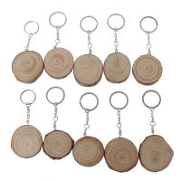 10Pcs Unfinished Natural Wood Slices Keychain Wooden Blank Hand-Painted Pendant DIY Keyring Car Bag Charm Jewelry Making S27 21