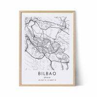 Bilbao Hometown แผนที่โปสเตอร์ที่กำหนดเองแผนที่เมืองใดๆบทคัดย่อ Art ภาพวาดผ้าใบ Nordic โปสเตอร์และพิมพ์ห้องนั่งเล่นตกแต่งบ้าน New