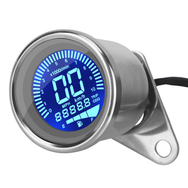 Universal LED LCD Tachometer Indicator Retro LCD Odometer Motorcycle