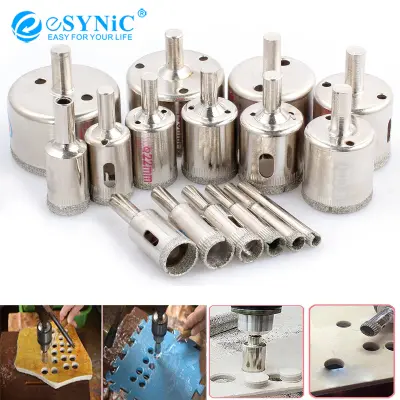 ESYNIC 16PCS 6-50Mm Diamondดอกสว่านแกนเคลือบชุดเลื่อยดอกสว่านเพชรเจาะรูชุดหลุมเจาะสำหรับถอดที่สมบูรณ์แบบวงกลมจากGlass,กระเบื้อง,หินอ่อน,หินแกรนิต,เซรามิคหรืออื่นๆวัสดุเซรามิค