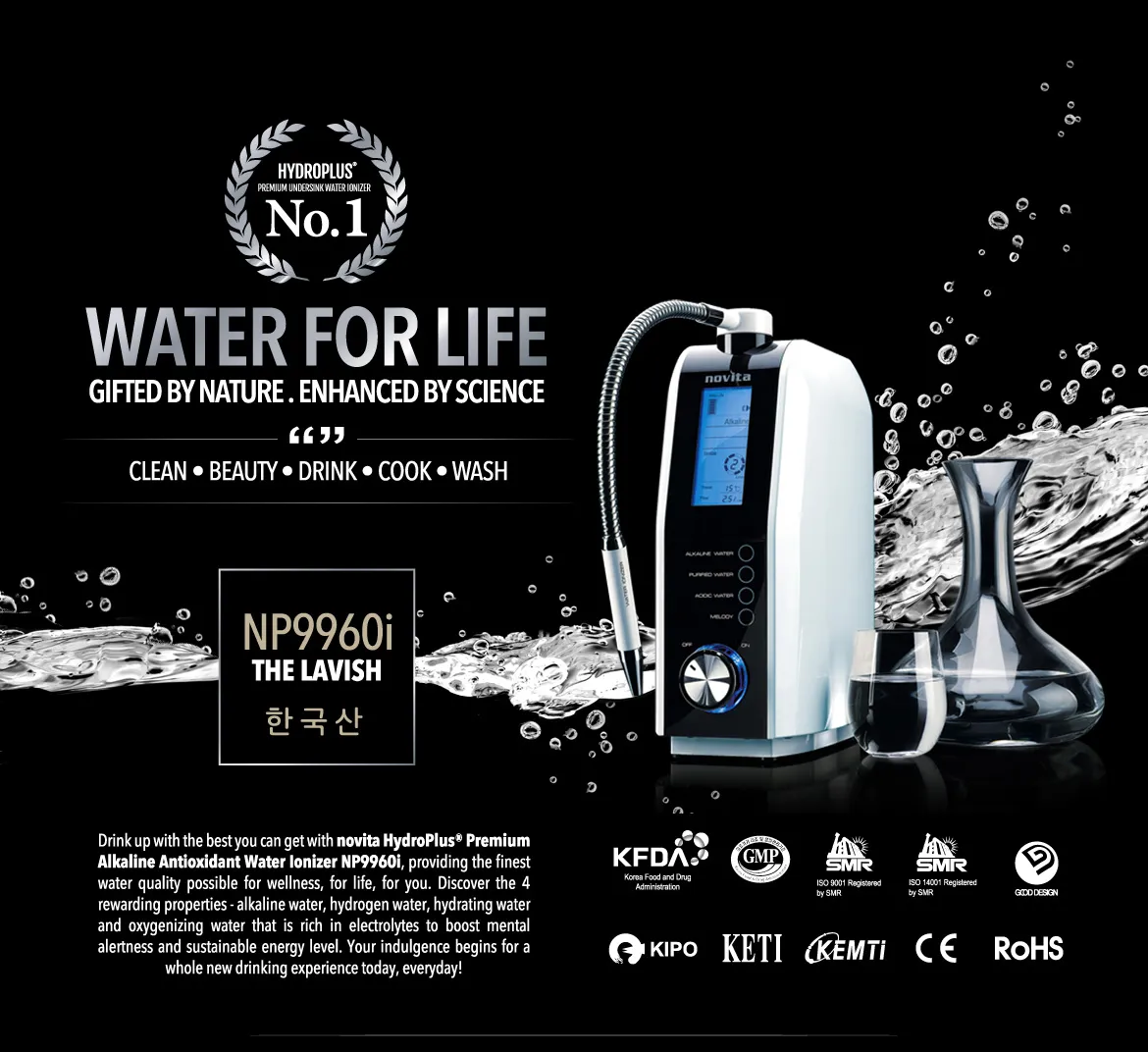 novita HydroPlus® Premium Water Ionizer NP9960i with Years Warranty  Choice of Free Gift Lazada Singapore
