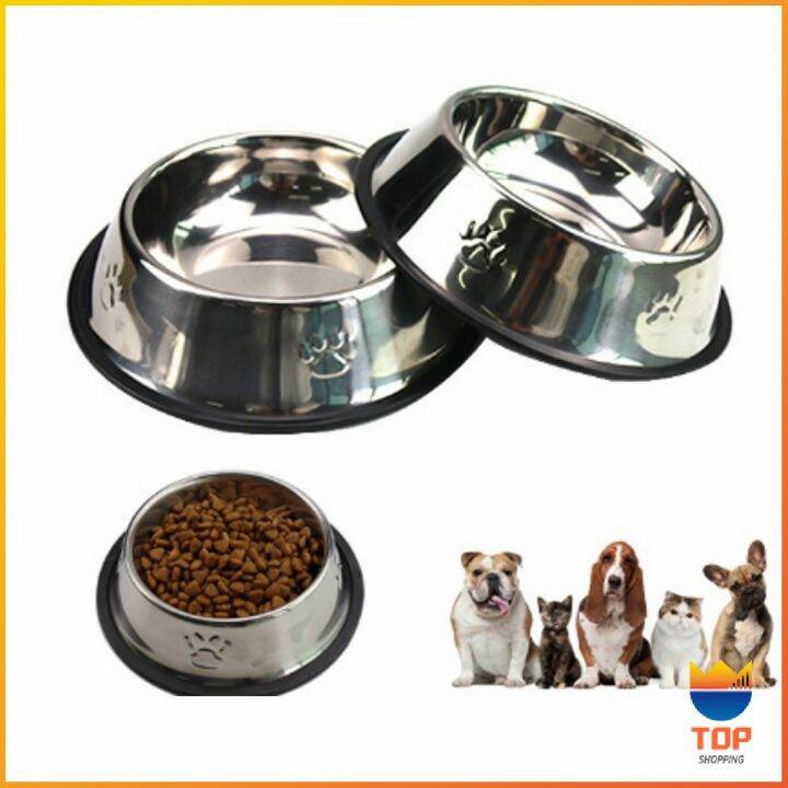 top-ชามอาหารสแตนเลส-ชามแมว-ชามอาหารสัตว์เลี้ยง-ชามหมา-stainless-steel-pet-bowl