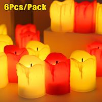 6Pcs Flameless LED Candles Battery Operated Black Core Tea Lights Wedding Birthday Party Home Decoration Electronic Fake Candles