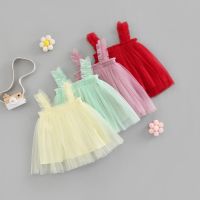 Citgeett Summer Kids Girl’s Tulle Dress Sleeveless Pleated Solid Dress Party Casual Clothes  by Hs2023