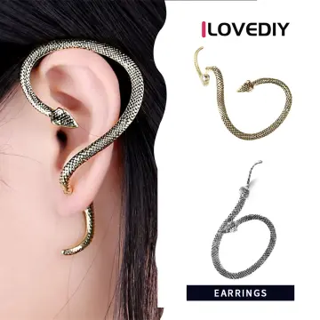 1pc Men Snake Drop Earring & 1pc Ear Cuff | SHEIN