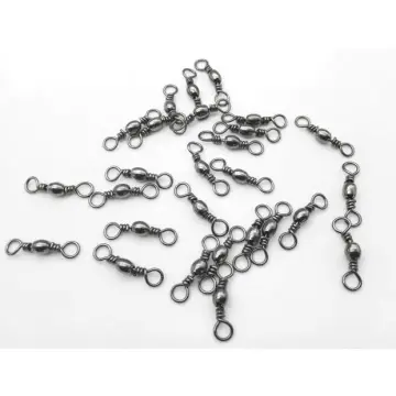 Local shipment】50 Pcs. Lot Barrel Fishing Swivel With Solid Ring Black  Swivels Line Hook Connector，Fishing Rolling Barrel Swivel Stainless Steel  Black Nickel Fishing Line Connector Swivels Fishing joint