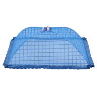 Set of 1 Square Mesh Screen Umbrella Food Cover Net Tents Reusable and Folding 72x51cm for Picnic/BBQ - Keep Out Flies, Bugs, Mosquitos-(blue)