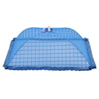 Set of 1 Square Mesh Screen Umbrella Food Cover Net Tents Reusable and Folding 72x51cm for Picnic/BBQ - Keep Out Flies, Bugs, Mosquitos-(blue)