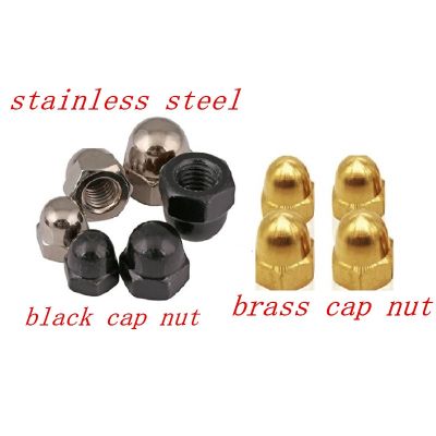2-20pcs brass cap nut steel with black stainless steel Acorn Nuts M3 m4 m5 m6 m8 m10 m12 Cap Nut Acorn Dome Head Hex Nuts