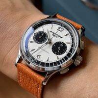 40มม. VK64 Chronograph Panda นาฬิกาผู้ชาย Bubble Glass Beat ควอตซ์กันน้ำ316L SS แบรนด์ MysteriousCode Pilot Homage นาฬิกา