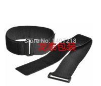 Free shipping 2pcs 2.5cm x 200cm nylon self adhesive elastic strap  tapes with plastic buckle sticky Hook Loop cable ties Cable Management