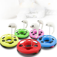 Cat Round Spring Roller Tracks With Exercise Balls Teaser Mouse Pet Interactive Toy For Indoor Cats