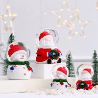 Crystal Ball With Lights Santa Claus Snowman Table Top Circular Luminous Decoration Creative Modern New Christmas Gift Crafts