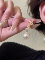 Vivienne Westwood Korean pearl earrings light luxury and high-end earrings high-end temperament fashionable and versatile earrings internet celebrity earrings for women