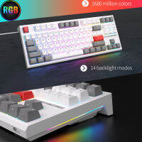 RK ROYAL KLUDGE R87คีย์บอร์ดแบบมีสาย87คีย์ RGB Backlit Hot-Swappable Gamer คีย์บอร์ดที่กำหนดเอง Keycaps พร้อมฝาครอบกันฝุ่น