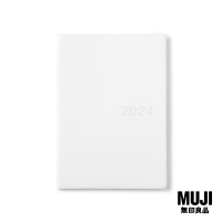 2024 มูจิ สมุดแพลนเนอร์รายเดือน/สัปดาห์ B5  - MUJI Monthly/Weekly Planner B5 (White Grey Cover)