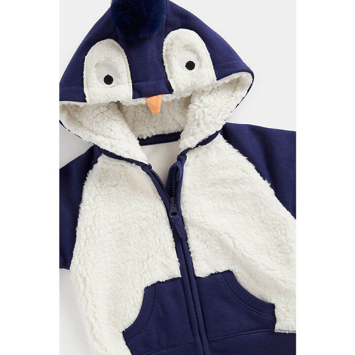 เสื้อกันหนาวมีฮู้ดเด็กผู้ชาย-mothercare-novelty-penguin-hoody-cc816