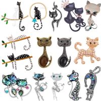 【DT】hot！ 1Pc New Children Couple Cats The Branch Brooches Enamel Vivid Jewelry Sweater Scarf Pins Accessories