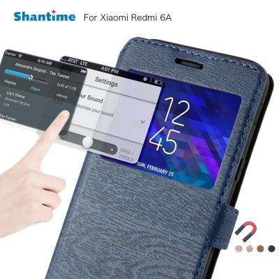 Pu Leather Phone Case For Xiaomi Redmi 6A Flip Case For Xiaomi Redmi 6 View Window Book Case Soft Tpu Silicone Back Cover