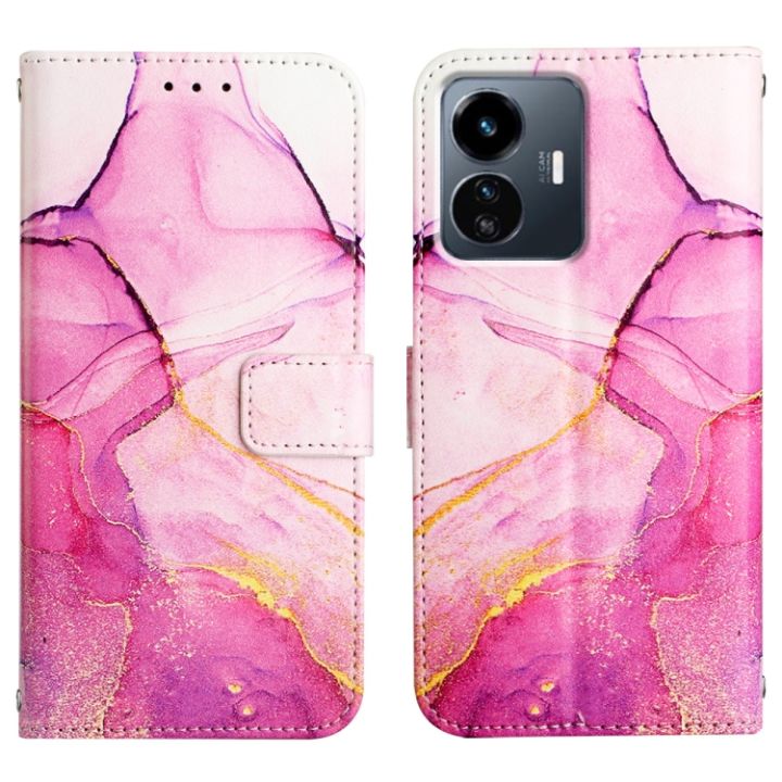 เคสหน้ังกลับมือถือลายหินอ่อน-pt003สำหรับ-vivo-y77-5g