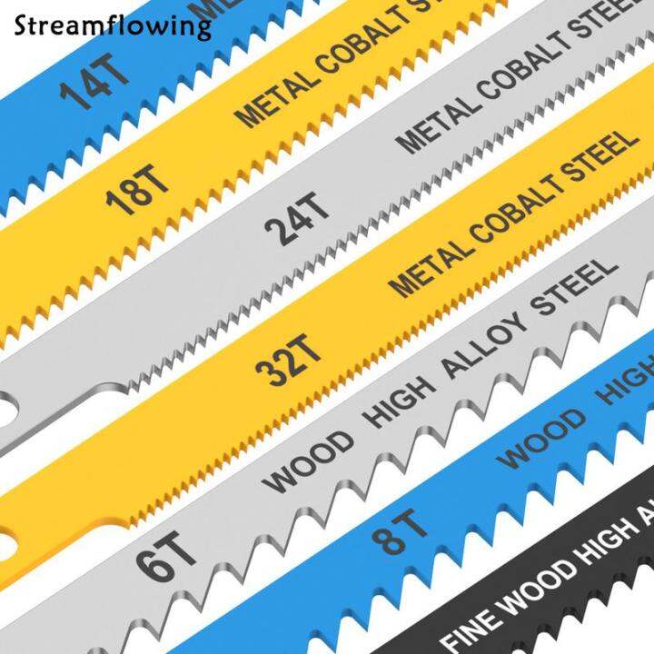24Pcs Jig Saw Blade Set High Carbon Steel Wood Plastic Metal Cutting