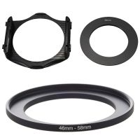 1Pcs 46Mm To 58Mm Metal Step Up Filter Ring Adapter &amp; 1Pcs 58Mm Adapter Ring + 3-Slot Filter Holder for Camera