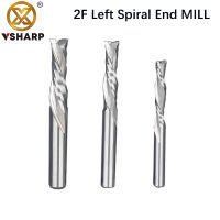 Vsharp 3.175 4 5 6Mm Shank 2ขลุ่ยซ้ายเกลียว End Mill ทังสเตนคาร์ไบด์ Double Edge Down Cut Milling Cutter สำหรับอะคริลิค MDF PVC