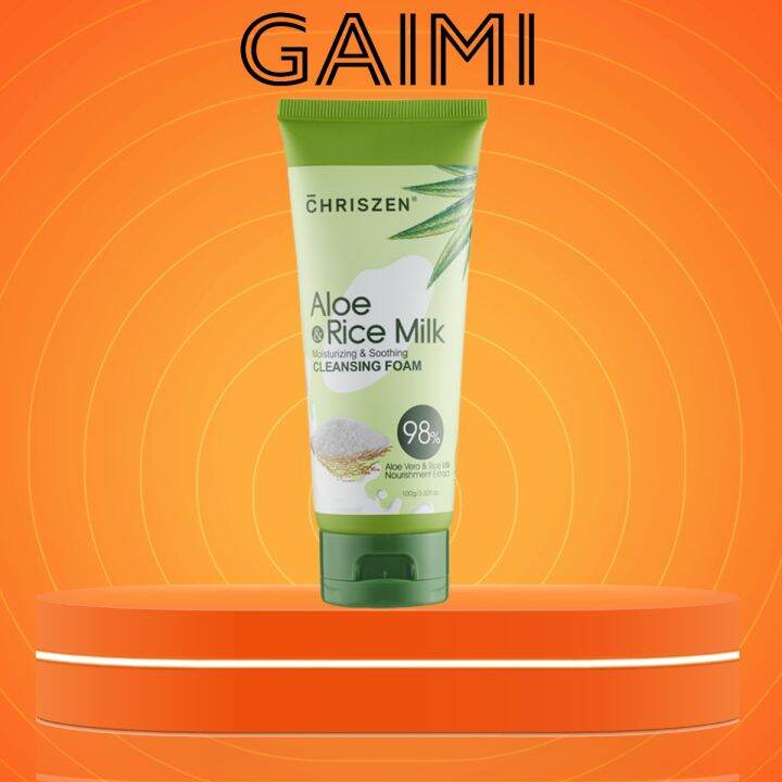 Chriszen 98 Aloe Vera & Rice Milk Cleansing Foam (50g) or (100g) Lazada