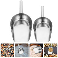 BESTOMZ 2PCS Ice Cube Shovel Stainless Steel Shovel Home Grain Shovel SHOVEL บ้านอเนกประสงค์