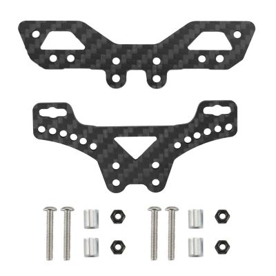 2Pcs Carbon Fiber Front and Rear Shock Tower for XV-01 XV01 1/10 RC Car Upgrades Parts Accessories
