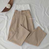 Womens Wide Tube Khaki Pants JEMCLO In White Beige Basic Design Super Hack LYEN 2730