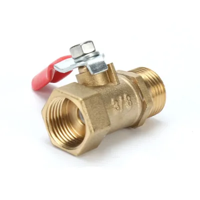 1/8 1/4 3/8 1/2 Female/Male Brass Small Ball Valve Thread Brass Valve Connector Joint Copper Pipe Fitting Coupler Adapter