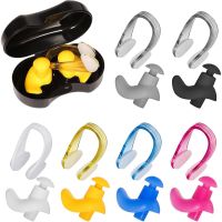 ✼◘ Swimming Nose Clip Ear Plug Set W/ Box Environmental Soft Silicone NoseClip EarPlugs for Kids Adults Beginner Swimming Diving