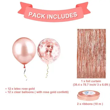 Buy Burgundy Classic Rose Gold Confetti Balloons of 30pcs for