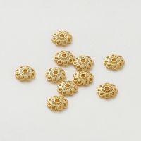 【YF】✥  20pcs/lot 14K 18K Gold Color Tibetan Beads Caps Tassel Loose Spacer Tray Jewelry Making Accessories