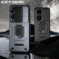 KEYSION เคสเกราะกันกระแทกสำหรับ Honor 90 90 90 Lite 5G ขาตั้งโทรศัพท์ป้องกันเลนส์กล้องสไลด์ฝาครอบโทรศัพท์สำหรับ Huawei Honor 90 5G