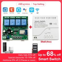 ☬❡ 4CH Tuya Smart Switch 220V WIFI Module Remote Control USB 5V 12V 24V 85-250V RF Receiver 10A Smart Relay Includes Free shell