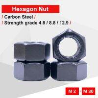 ❃☃ 1-100 PCS Black Hexagon Nuts M2 M2.5 M3 M4 M5 M6 M8 M10 M12 M14 M16 M18 M20 M22 M24 M27 M30 Grade 4.8/8.8/12.9 Carbon Steel