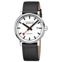 Mondaine EVO2 AUTOMATIC 40 mm, black leather watch, MSE.40610.LB นาฬิกาข้อมือ