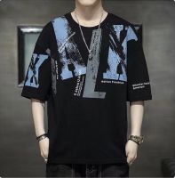 TS MEN เสื้อยืดคอกลมแขนสั้นผู้ชาย รูปแบบการพิมพ์แฟชั่น(มี2สี)รุ่น NTC32