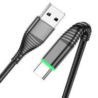 สายเคเบิล USB C 3A QC3.0ชนิด C ที่ชาร์จอย่างรวดเร็วสายชาร์จ NylonBraided USB C สายชาร์จโทรศัพท์สำหรับโทรศัพท์มือถือ