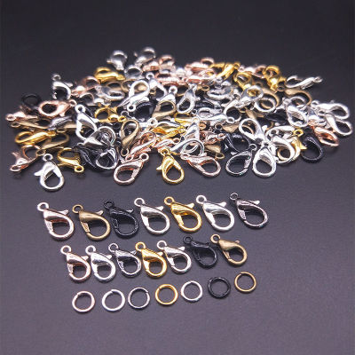 30 ชิ้นกุ้งก้ามกราม Clasp Hook และ 100 ชิ้นเปิดวงกลมแหวนกระโดดเครื่องประดับ DIY ทำสร้อยคอสร้อยข้อมือหัวเข็มขัดอุปกรณ์เสริม-JieLOE