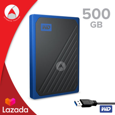 WD My Passport Go SSD 500GB ฮาร์ดดิสก์พกพา USB 3.0 (WDBMCG5000ABT-WESN) Black - Cobalt trim ความเร็วในการอ่าน 400 MB/s ประกัน Synnex 3 ปี ฮาร์ดดิสก์ Solid State Drives
