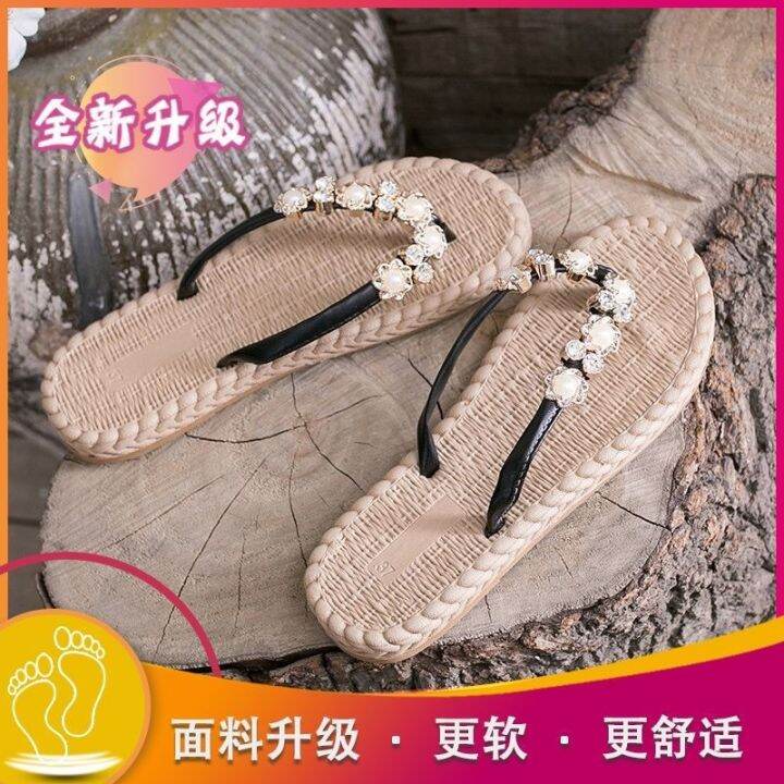 also-send-the-new-022-han-edition-flip-flops-fashionable-joker-diamond-wear-outside-beach-girl-heart-flat-insolvent