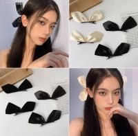 ◎▩⊙ Black White Ribbon Hair Bows Clips Vintage Bowknot Side Hairpin Cute Girls Barrettes Headdress Hair Accessories for Women